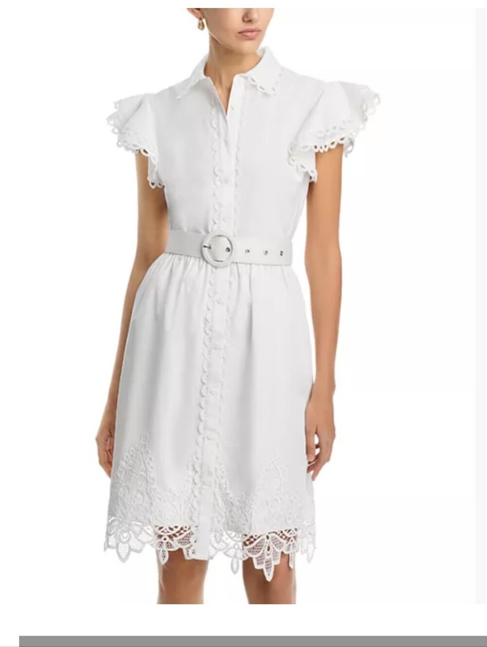 ELIE TAHARI THE SLOANE DRESS WHITE. NWT SZ 14. FIT & FLARE. COTTAGE LACE